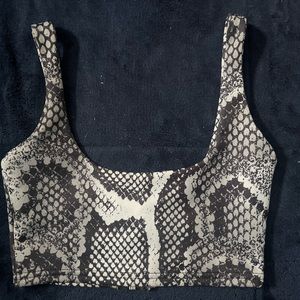 Faux snakeskin crop top by PLT